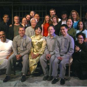 The cast and crew of M BUUTERFLY at East West Players including Arye Gross and Alec Mapa