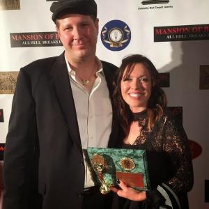 Joe Williamson with Michelle Tomlinson at the 79th Golden Halo Award Ceremony for the Southern California Motion Picture Council.