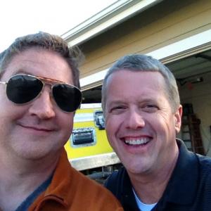 Rich Hutchman and I on the Allstate commercial shoot.