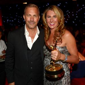 Kevin Costner and Nancy Dubuc at event of The 64th Primetime Emmy Awards 2012