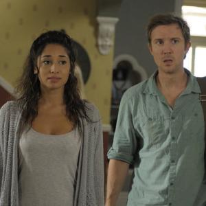 Still of Sam Huntington and Meaghan Rath in Being Human 2011