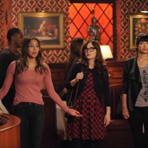 Still of Zooey Deschanel Meaghan Rath and Hannah Simone in New Girl 2011