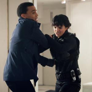 Still of Michael Ealy and Gina Carano in Almost Human (2013)