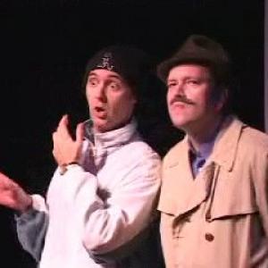 Photo of live performance of theater sketch show Dave and Tom in Double Act