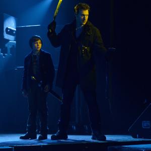 Still of Corey Stoll and Ben Hyland in The Strain 2014