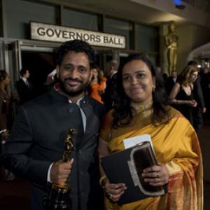 Winning the category Achievement in sound mixing for work on Slumdog Millionaire Fox Searchlight Resul Pookutty poses outside the Governors Ball with the Oscar at the 81st Annual Academy Awards from the Kodak Theatre in Hollywood CA Sunday February 22 2009