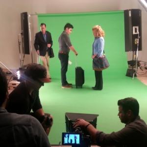 On the set at Blue Barn Creative for Victorinox Swiss Army Luggage!