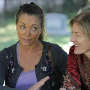 Tina Alexis Allen and Theresa Russell on set of Moving Mountains