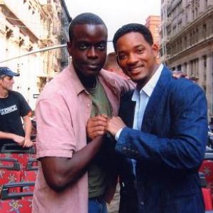 This is a publicity photo of Will Smith and Ato Essandoh on the set of Last First Kiss The 2005
