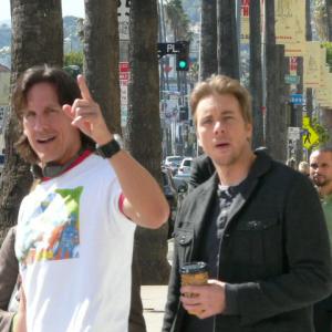 Director Kevin Donovan on location with Dax Shepard.