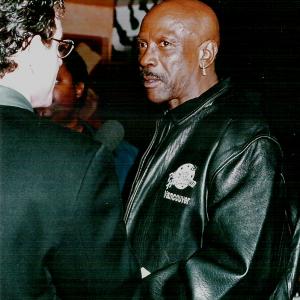 An oscar winner, Lou Gossett Jr perhaps speaking with a future statue holder (moi CK) at Planet Hollywood, Vancouver cira 1998.