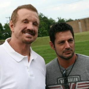 David Gere with Diamond Dallas Page who has appeared in two films produced by Gere  on location Sensory Perception 2013