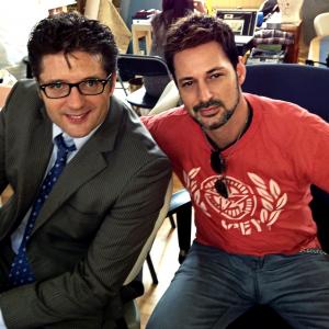 Producer David Gere & actor Michael Eck on the set of 'A Bet's A Bet' (2013)