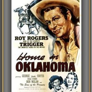 Roy Rogers Dale Evans George Gabby Hayes and Trigger in Home in Oklahoma 1946