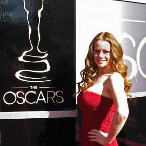 Rachel Zake arrives at the 2013 Oscars