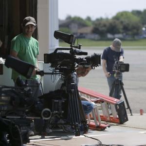 Director Michael B. Chait (center), DP Wes Gathright (left), and Camera Operator/AC Brian Levin (right) filming 