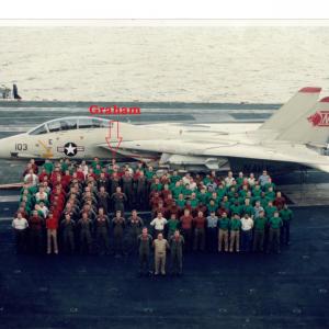 The World Famous Fighting Wolfpack Fighter Squadron One aka VF1 aboard USS RANGER CV 61 off California coast 1989