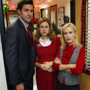 Still of Jenna Fischer, John Krasinski and Angela Kinsey in The Office (2005)