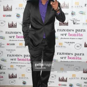Adrian Makala poses for a photo during the red carpet as part of the play Razones Para ser Bonita at San Jeronimo Theater on July 17, 2013 in Mexico City, Mexico.
