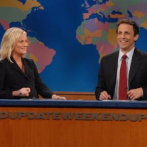 Still of Amy Poehler and Seth Meyers in Saturday Night Live: Weekend Update Thursday (2008)