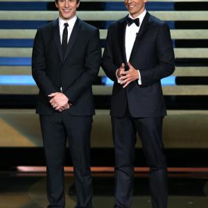 Seth Meyers and Andy Samberg at event of The 66th Primetime Emmy Awards 2014