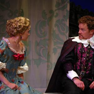 The Liar at Shakespeare Theatre of New Jersey. Jane Pfitsch as Clarice, Clark Carmichael as Alcippe