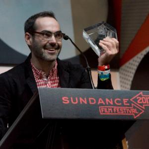 Director Chad Hartigan accepts the Audience Award for Best of NEXT at the 2013 Sundance Film Festival