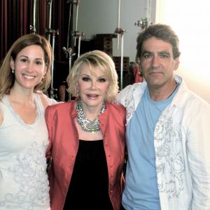 ON THE SET FILMING 2010 E CHANNEL REBRAND WITH JOAN RIVERS DIRECTED BY SARAH HAMILTON