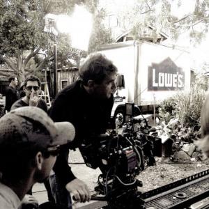 ON THE SET SHOOTING LOWES/PARENTHOOD COMMERCIAL TITLED PRODUCTION DESIGN .UNIVERSAL STUDIO CALIF. SHOT ON THE RED DRIVE CAMERA /ULRA PRIME LENS ...
