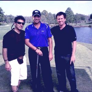 ON THE SET FILMING DICKS SPORTING GOOD COMMERCIAL WITH PGA CHAMPION ROCCO MEDIATE .EX PRODUCER ROSS JONES ORLANDO FLORIDA