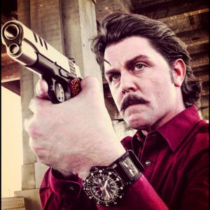 Johnny Dowers as Detective Tim Cooper with his SW 1911 on The Bridge FX