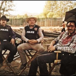 Johnny Filming Season 1 of The Bridge FX with Ted Levine and Demian Bichir
