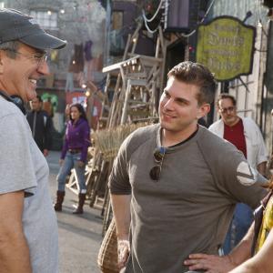 Kenny Ortega, Paul Becker, and BooBoo Stewart on set of Disney's Descendants.