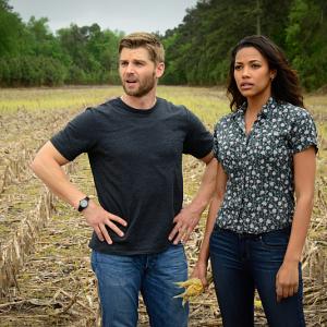 Still of Mike Vogel and Kylie Bunbury in Under the Dome 2013