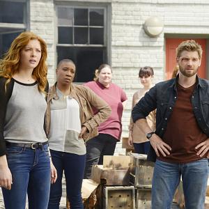 Still of Rachelle Lefevre Mike Vogel and Aisha Hinds in Under the Dome 2013