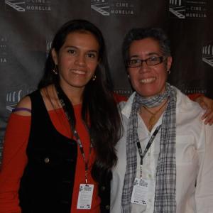 Actress Miriam Balderas with Cristina Kotz Cornejo at Morelia Film Festival
