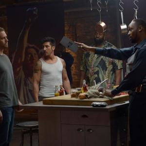 Still of Gouchy Boy, RZA, Paul Walker and David Belle in 13 rajonas: plytu rumai (2014)