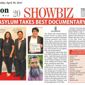 Media hit from the Nation (Lahore Edition) from the LA Film & Script Festival with award winning director, Uzair Sipra.