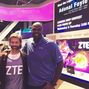 Former NBA Golden State Warrior's Adonal Foyle & Rob O'Malley hosting at the ZTE Basketball Experience at C.E.S. Las Vegas