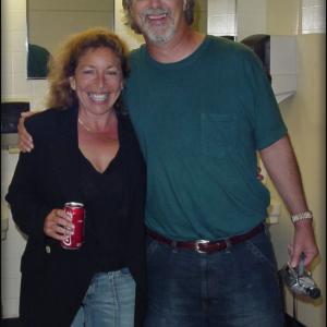 Daena Smoller & L.A. CBS radio personality Chris Taylor checking out the mens room in which it's said that the Beach Boys (1965) had recorded (in part) their mega-hit, GOOD VIBRATIONS. During ISPR investigation of CBS Columbia Square, 2005.