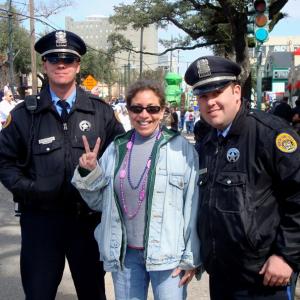 With NOPD during Mardi Gras