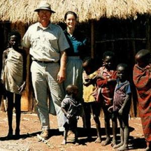Alton Ford with Deborah Smith Ford working in Kenya, Africa