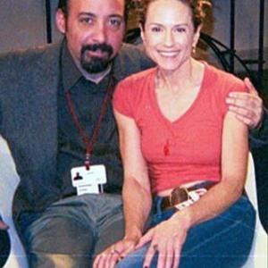 With Holly Hunter on the set of 