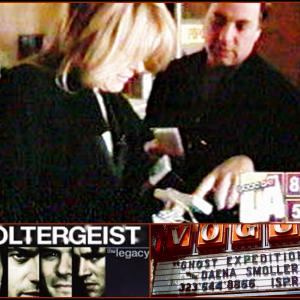 1998 - Helen Shaver and ISPR Parapsychologist Larry Montz inside the haunted Vogue Theater for GOOD DAY L.A. (FOX), promoting MGM / Triology Ent. POLTERGEIST - THE LEGACY