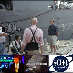 August 1996  Larry Montz filming for SIGHTINGS on Scifi now SYFY Episode  5054 THE IRON WOMAN  Investigation of USS CABOT 1st aired October 11 1996 The World War II ship has now been scrapped