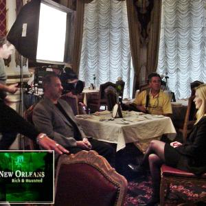 March 2003 Larry Montz filming interviews at Le Pavillon Hotel for ISPRs New Orleans Rich  Haunted Ron Carter cinematographer far left
