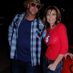Rich Hopkins Hanging out with Sarah Palin after a Commercial Shoot