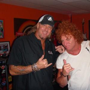 Rich Hopkins in the Orange Room with Scott aka Carrot Top after a great show!