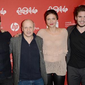 Maggie Gyllenhaal, Lenny Abrahamson, Scoot McNairy and François Civil at event of Frank (2014)