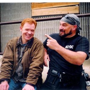 Grizz and David Carruso having a laugh off set of Black Point